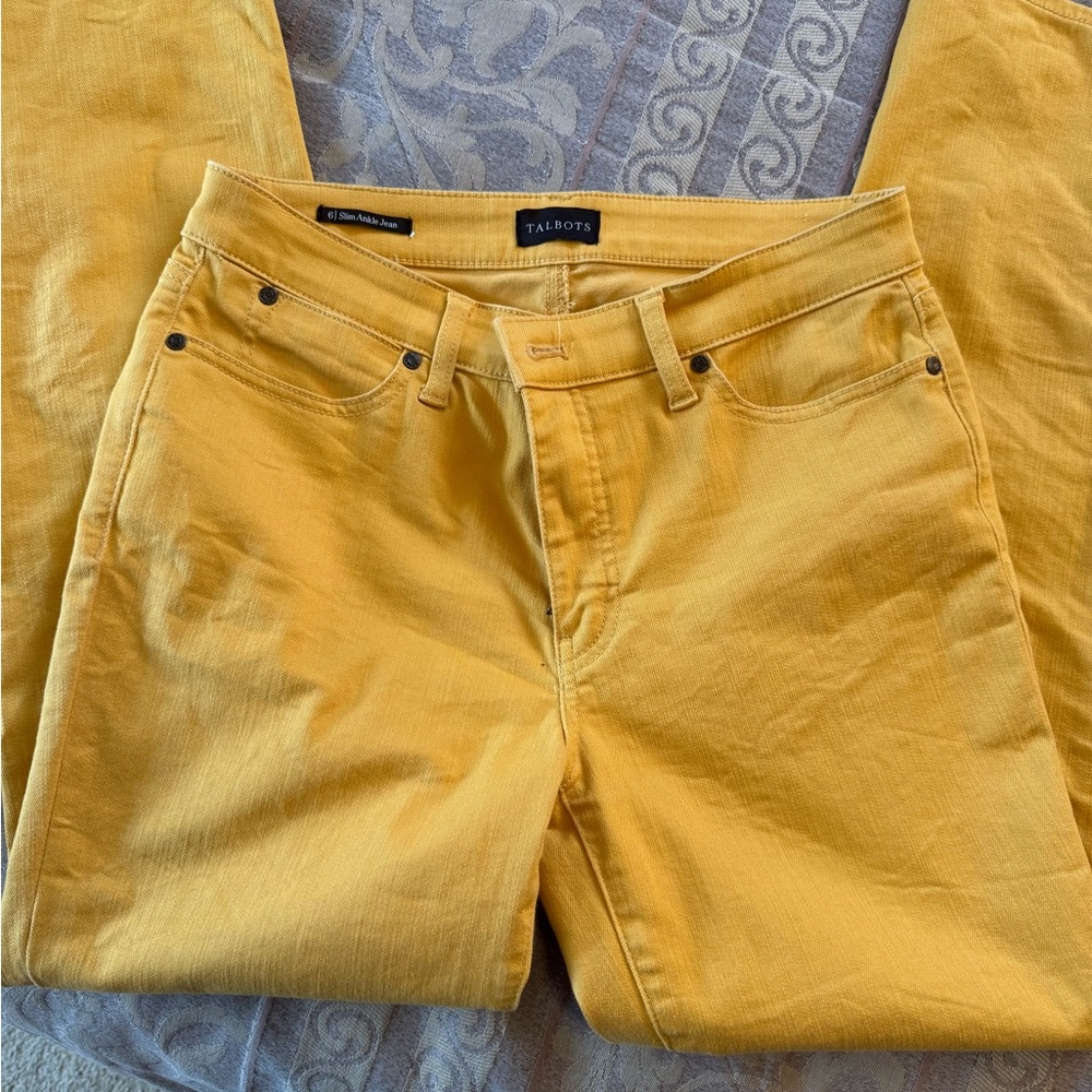 Talbots Sunny Yellow Slim Ankle Jeans